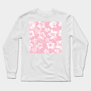 Light Pink Tie Dye Stars Long Sleeve T-Shirt